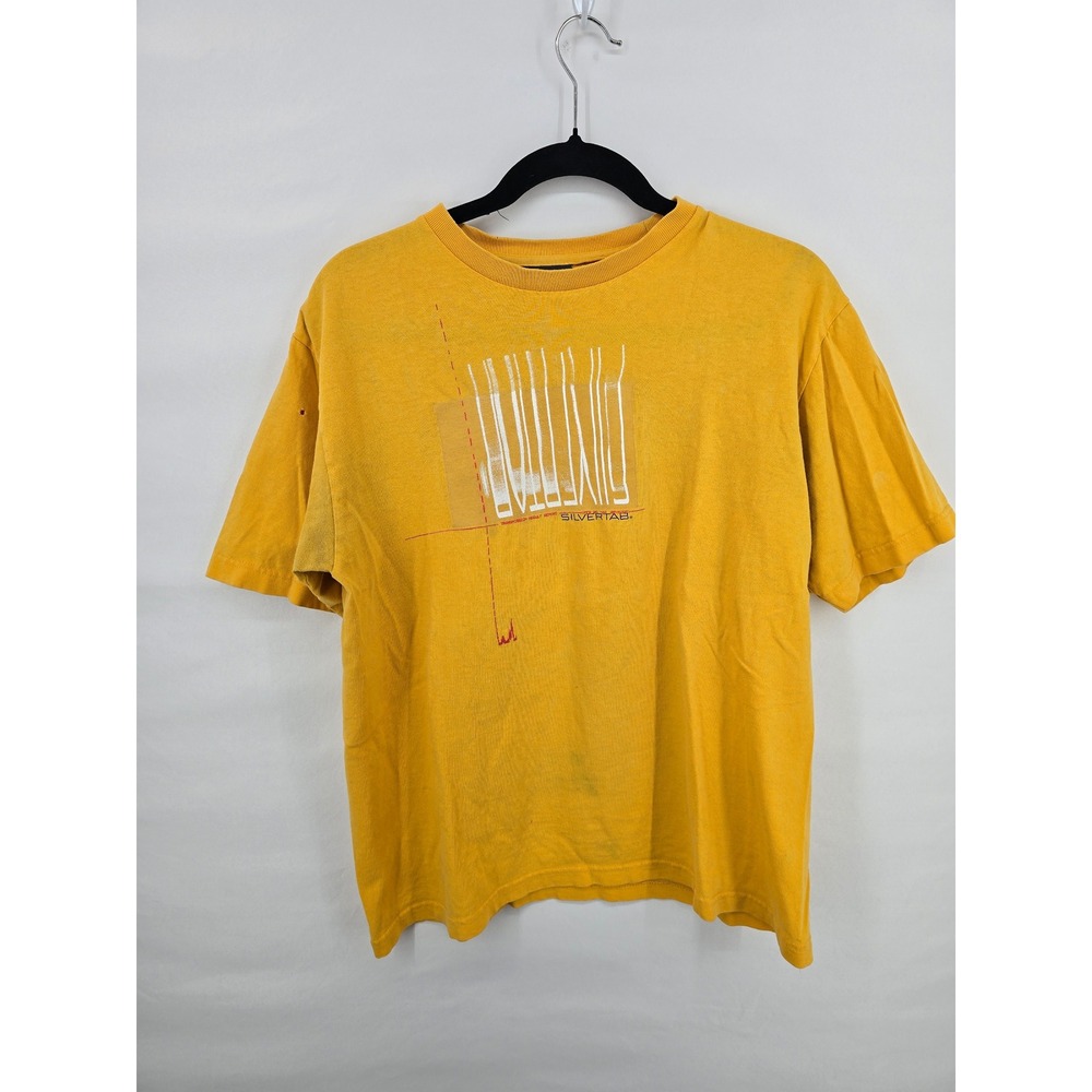 Vintage‎ Levis SilverTab Graphic T Shirt Mens Medium Yellow Y2K 2000 Streetwear